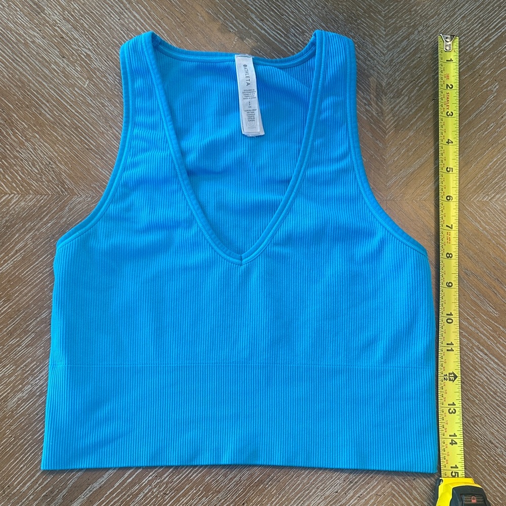 Athleta Momentum Crop Bright Blue Tank Top